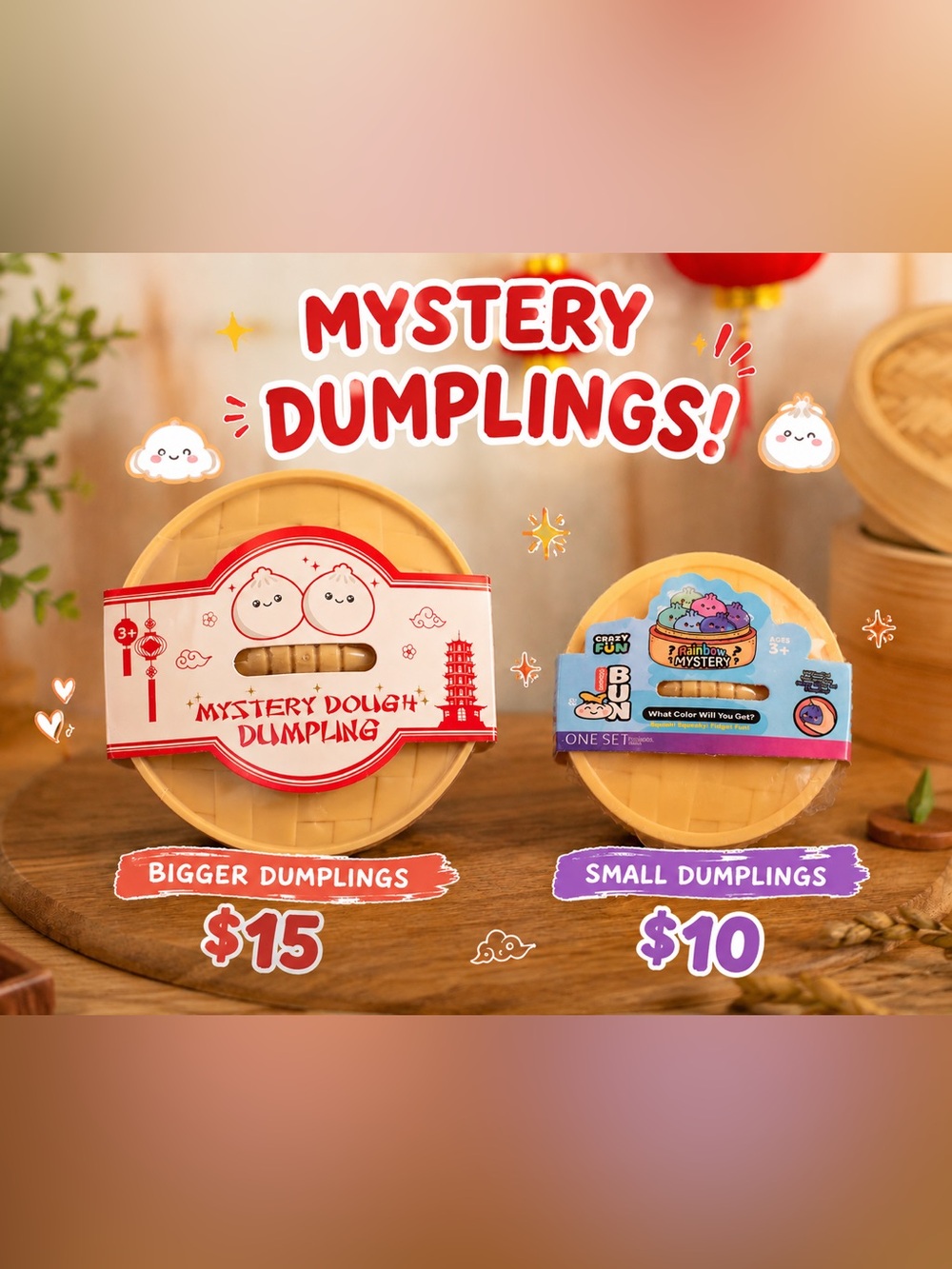 Mystery Dough Dumpling Kids Toy - Beige